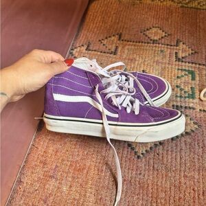 Vans Violet High-Top Sneakers with White Accents
